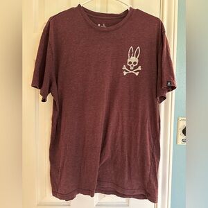 Psycho Bunny Burgundy Large Men’s T-Shirt Short Sleeve